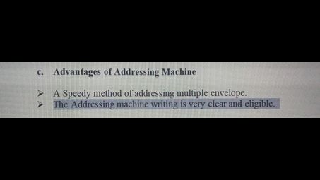 Two Advantages of Addressing Machine