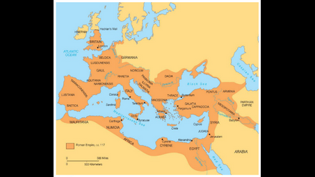 Map of the Roman Empire, CE 117